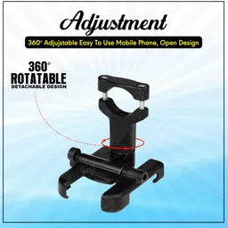 mikanix CNC Universal Mobile Phone Holder Mount with 360° Rotation Bike Mobile Holder image 4
