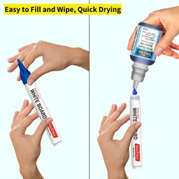 soni officemate Whiteboard marker Starter Kit-Duster 1Pc,50ml Cleaning Solution,( pack of 3 ) 50 ml Marker Refill image 4