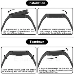 Epaal Rugged & Tough Silicon Strap for M_i Band 5 & M_i Band 6 (Navy Blue) Smart Watch Strap image 5