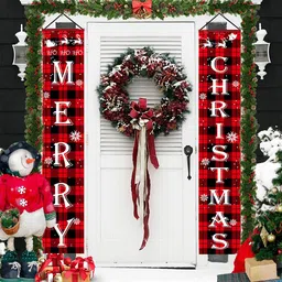 proberos Hanging Merry Christmas Decorations Home Indoor Outdoor Xmas Decor Wall Front Hanging Ornaments Pack of 3 image 5