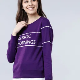 tokyo talkies Women Full Sleeve Solid Sweatshirt image 2