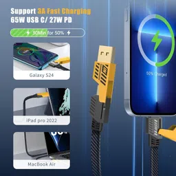 5SUPREME 4-in-1 Cable 1.2 m 4-in-1 multi-channel fast charging cable 65w cable c10 image 5