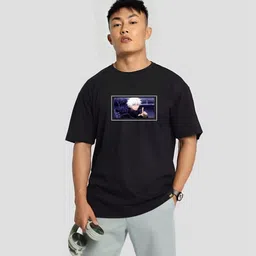 red clover Men Printed Racerback Cotton Blend Black T-Shirt image 3