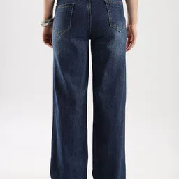 zayla Women Flared High Rise Dark Blue Jeans image 2