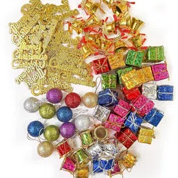 prisma collection New_Christmas Tree Decoration Ornaments Props Hanging Combo T48 Hanging Star Pack of 98 image 2