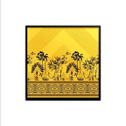 easchim connect Yellow Canvas Printed Warli Framed Art image 3