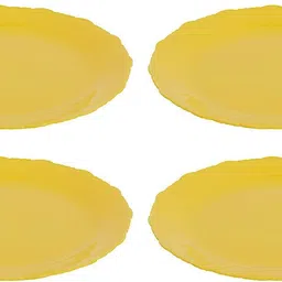 flipkart smartbuy Designer Plastic Dinner Plates For Families, Parties, Unbreakable | Yellow Dinner Plate image 3