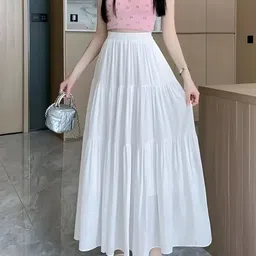 gs creation Women Self Design Flared White Skirt-picture-12