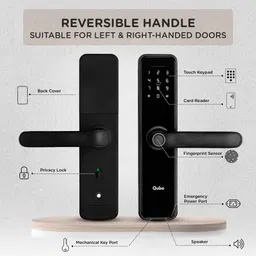 Qubo Essential Lock by HERO GROUP 5-Way Unlocking Fingerprint Pincode Mobile App Smart Door Lock image 5