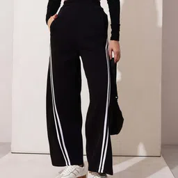 street9 Women Loose Fit Black Pure Cotton Trousers-picture-30