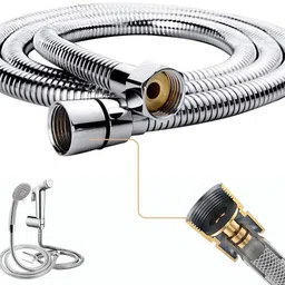 aitchcy by aitchcy 1mtr SS Flexible Shower tube pipe Health Faucet Pipe with Brass Nut (PIPE ONLY) Faucet Set-picture-18
