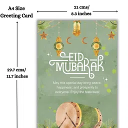 aanyacentric Eid Mubarak A4 Size 8.3x11.7 inch for Festive Wishes Envelope & Greeting Card image 2