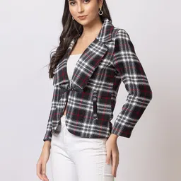 gfo Women Self Design Single Breasted Casual Blazer image 4