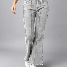 nifty Women Flared High Rise Grey Jeans image 2