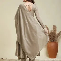 mokosh Women Silk Blend Kurta Pant Dupatta Set image 2