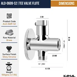 kamal Tee Cock - Flute (Set of 2) Twin Elbow Valve Faucet image 4
