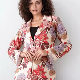 aa-ha! Women Floral Print, Printed Single Breasted Casual Blazer-picture-13