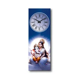 olive tree Maa Parvati Ganesh 8 Inches Stylish Wooden Clock image 2