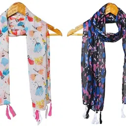 stolevilla Printed Chiffon Women Multicolor Scarf, Stole, Fancy Scarf-picture-26