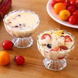 Glass Dessert Bowl otak Glassware Ice Cream Bowl, Salad Dessert Serving Bowls, Tableware Set, 120 ml, Crystal Clear (6)-image-9