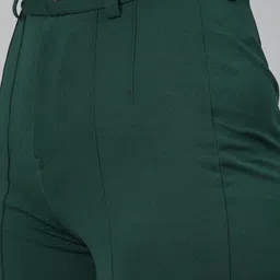 kotty Pack of 2 Women Regular Fit Green, White Viscose Rayon Trousers image 5