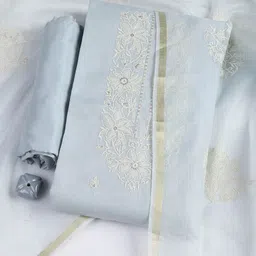 meena bazaar Unstitched Cotton Blend Salwar Suit Material Embroidered-picture-27