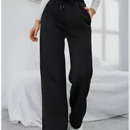 voxaura Women Solid Black Track Pants-picture-10