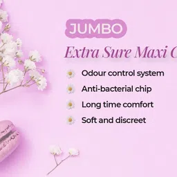 jumbo extra comfort Best Jumbo Size for Day & Night Protection - XXXL (40 Pcs) (Pack of 1) Sanitary Pad image 5