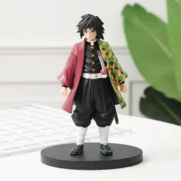 awestuffs Giyu Tomioka Demon Slayer Action Figure for Car, Office Desk & Study Table image 4
