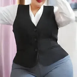 cadmon Solid Women Waistcoat-picture-27