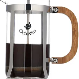 octavius French Press Coffee & Tea Maker | Heat Resistant Borosilicate Glass Body with Superior Stainless Steel Filtration System 7 Cups Coffee Maker-picture-22