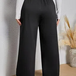 warcourt Women Loose Fit Black Cotton Blend Trousers-picture-41