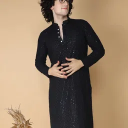 selersathi Men Embellished Cotton Silk A-line Kurta-picture-23