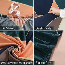 turiya Polyester, Polycotton Geometric 3 Seater Sofa Cover image 2