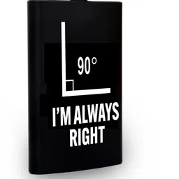 traq I AM ALWAYS RIGHT ENGRAVED LIQUOR POCKET FLASK FOR MEN (MATTE BLACK) STAINLESS STEEL Hip Flask image 2