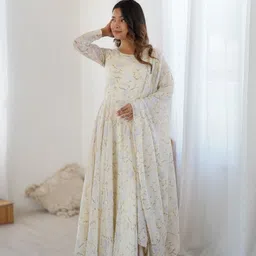 s2dclothing Solid Chiffon Stitched Anarkali Gown image 1