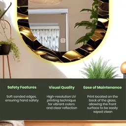 flipkart perfect homes 17.5×23.5″ Capsule LED Mirror with 3 Light Modes Bathroom Mirror image 4