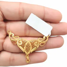 sapnapalace Pure Gold Plated Mangalsutra Pendant Gold-plated Brass Pendant Set image 1