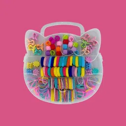 bling bobby Colorful Hair Accessories Box with Clips, Claws, Rubber Bands & Bands for Kids hair combo-picture-11