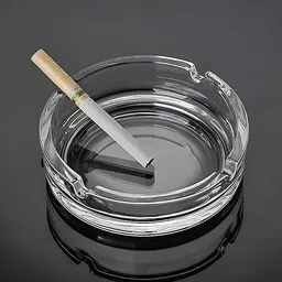 catliyer Glass Ashtrays for Cigarettes, Fancy Cute Cool Ash Tray, Pack of 1 (Clear) Clear Glass Ashtray-picture-10
