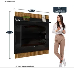 casacraft from pepperfry Vitti TV Unit in Preto Brilho & Demolicao Finish for TVs up to 60" image 3