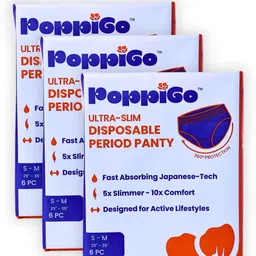 poppigo Ultra-Slim Period Panty for Girls | S-M (25"-35") |6pc |Pk 3 Sanitary Pad-picture-32