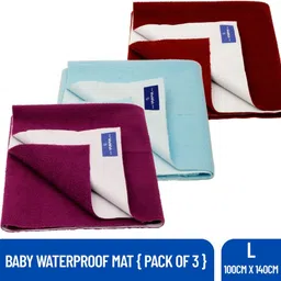 weewish Waterproof - Cotton, Fleece Dry Sheet - Reusable & Washable- (LARGE) - Pack of 3-picture-11