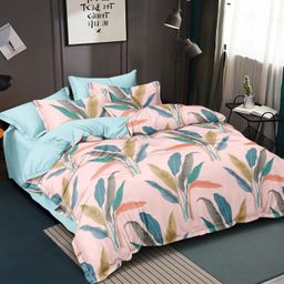 morado 210 TC Polycotton Double Floral Flat Bedsheet-picture-3