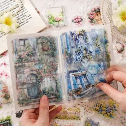 a r international 3 inch Aesthetic Landscape Window View Stickers |20 Sheets Waterproof DIY Scrapbook Set Self Adhesive Sticker image 2