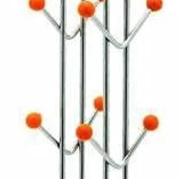 cri8hub Containers Kitchen Rack Stainless Steel 2-Layer Corner Storage Rack and Spice Container with Big Size Kitchens Stainless Steel V Shape Cup Stand Coffee & Tea Mug Holder 12 Hooks for Cups (Spice Rack Cup Stand) Steel image 2