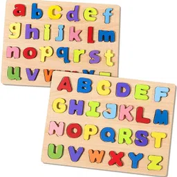Preschool 2 pcs Wooden Alphabet Puzzle for Toddlers, Lowercase and Uppercase Letters, Alphabet Puzzles for Preschool Boys and Girls-image-99