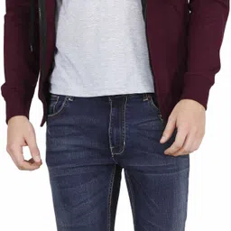 fleximaa Men Solid Round Neck Maroon Sweater image 5