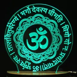 robin OM GAYATRI MANTRA Acrylic USB 3D Illusion RGB 7 Colour Changing LED Wooden Night Lamp-picture-29