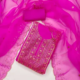 jakhitara Unstitched Organza Salwar Suit Material Embroidered-picture-21